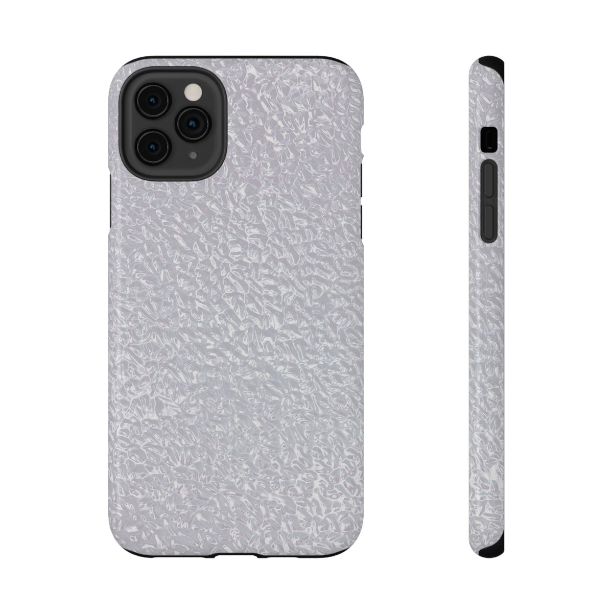 Silver Foil protective phone case for iPhone 11 Pro Max, glossy finish
