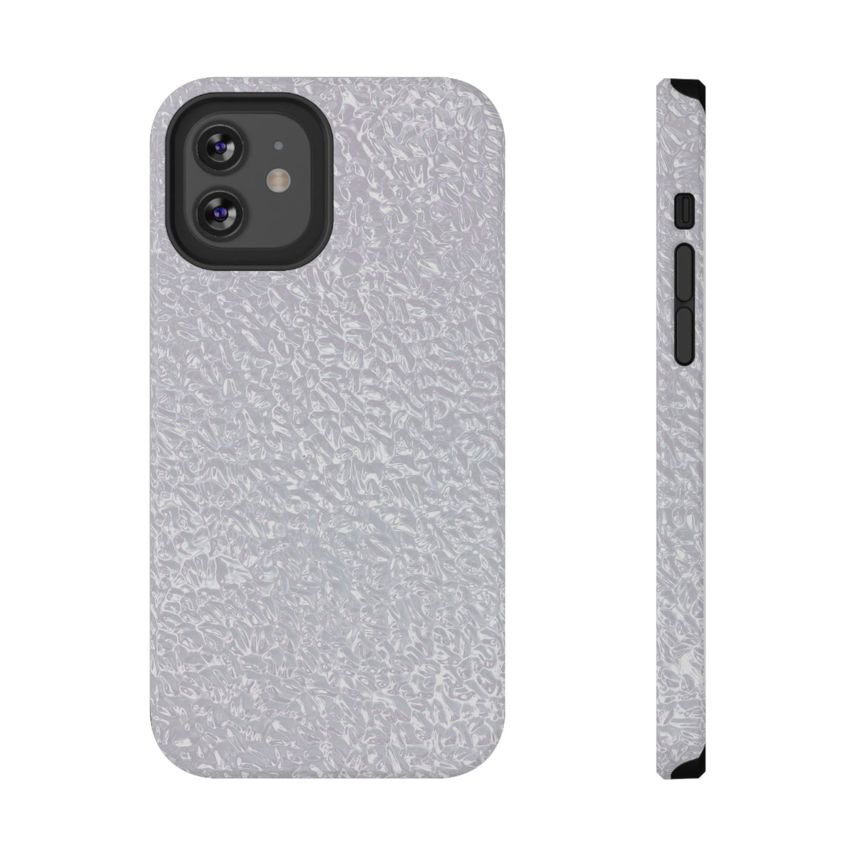 Silver Foil protective phone case for iPhone 12, glossy finish
