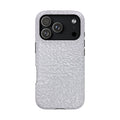 Silver Foil MagSafe case for iPhone 18 Pro, glossy finish
