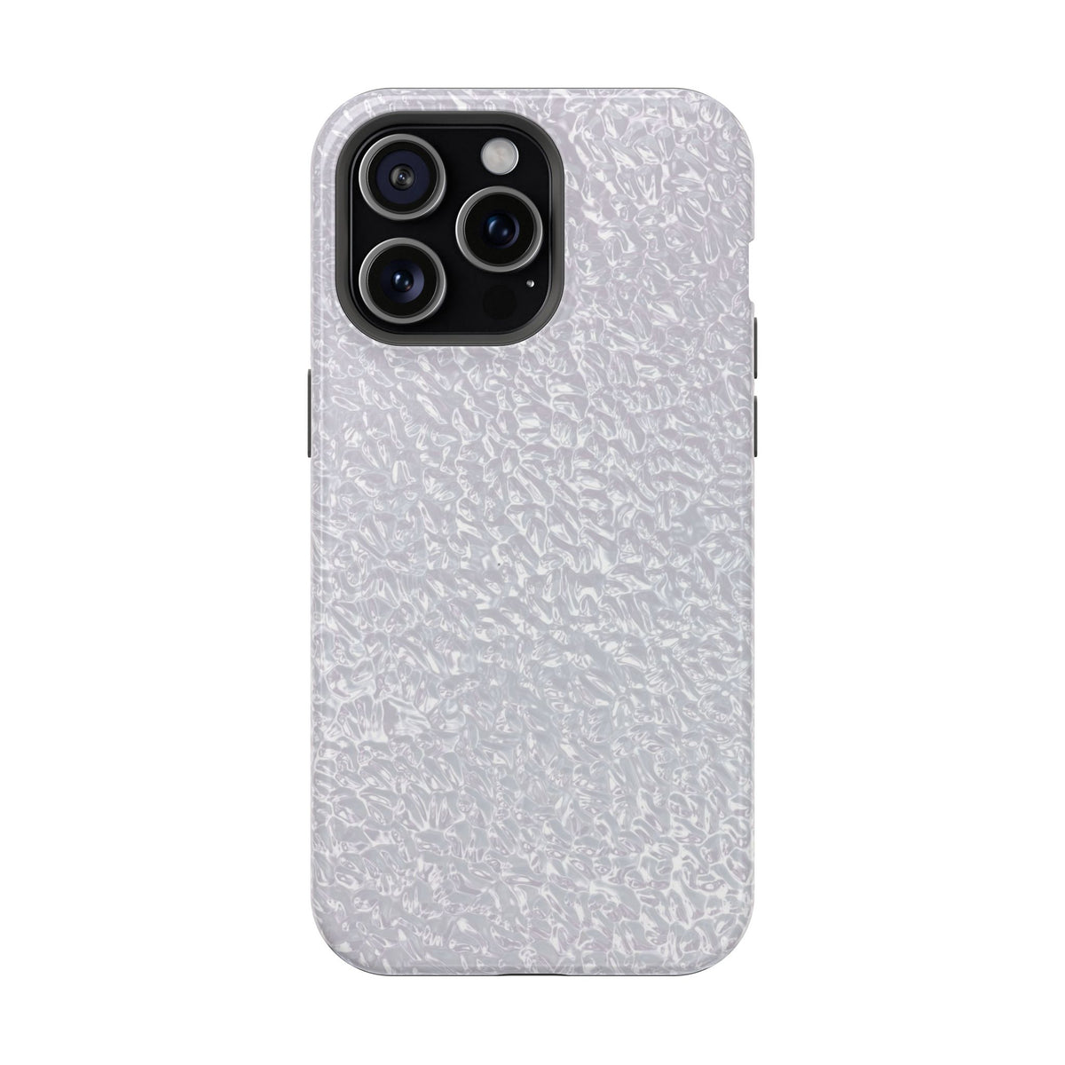 Silver Foil MagSafe case for iPhone 15 Pro Max, glossy finish