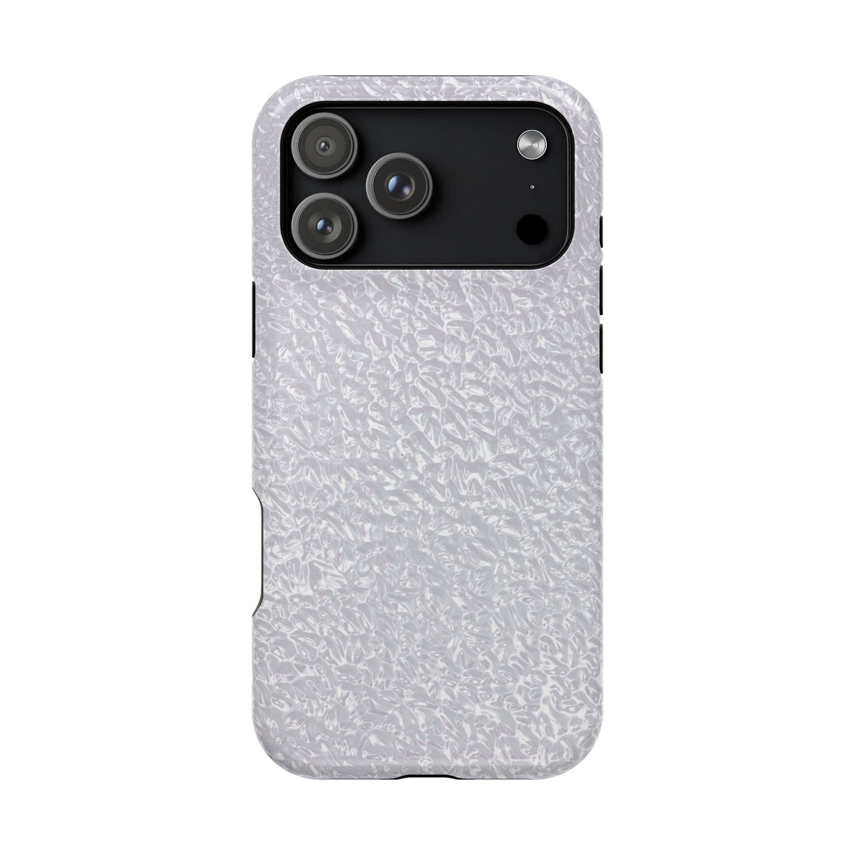 Silver Foil MagSafe case for iPhone 17 Pro Max, glossy finish