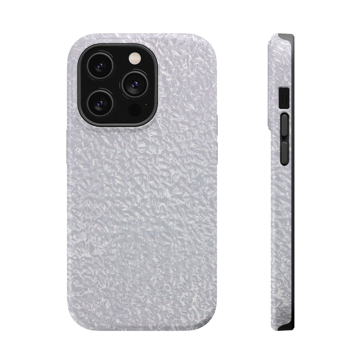 Silver Foil MagSafe case for iPhone 14 Pro, glossy finish