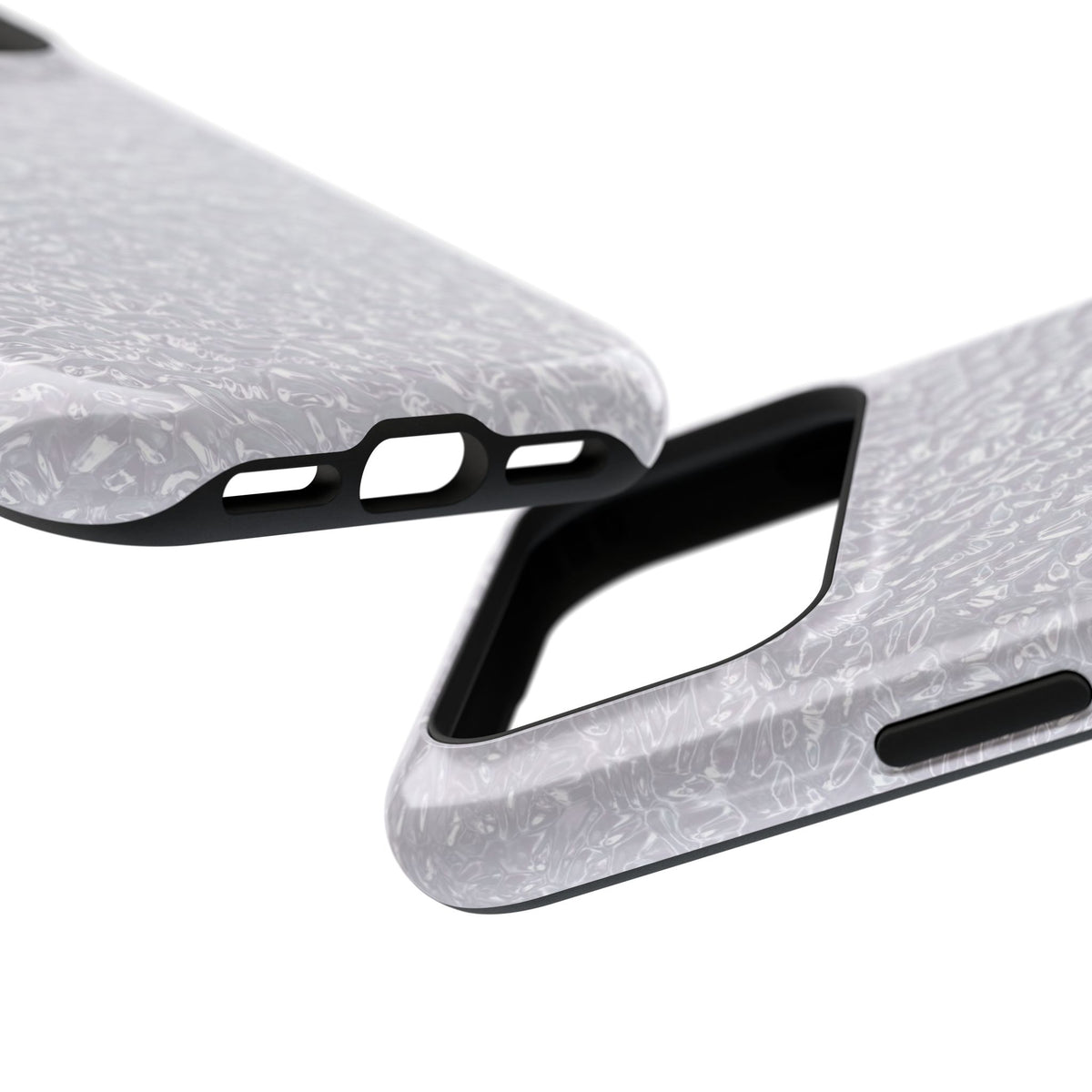 Silver Foil MagSafe case, close-up at an angle