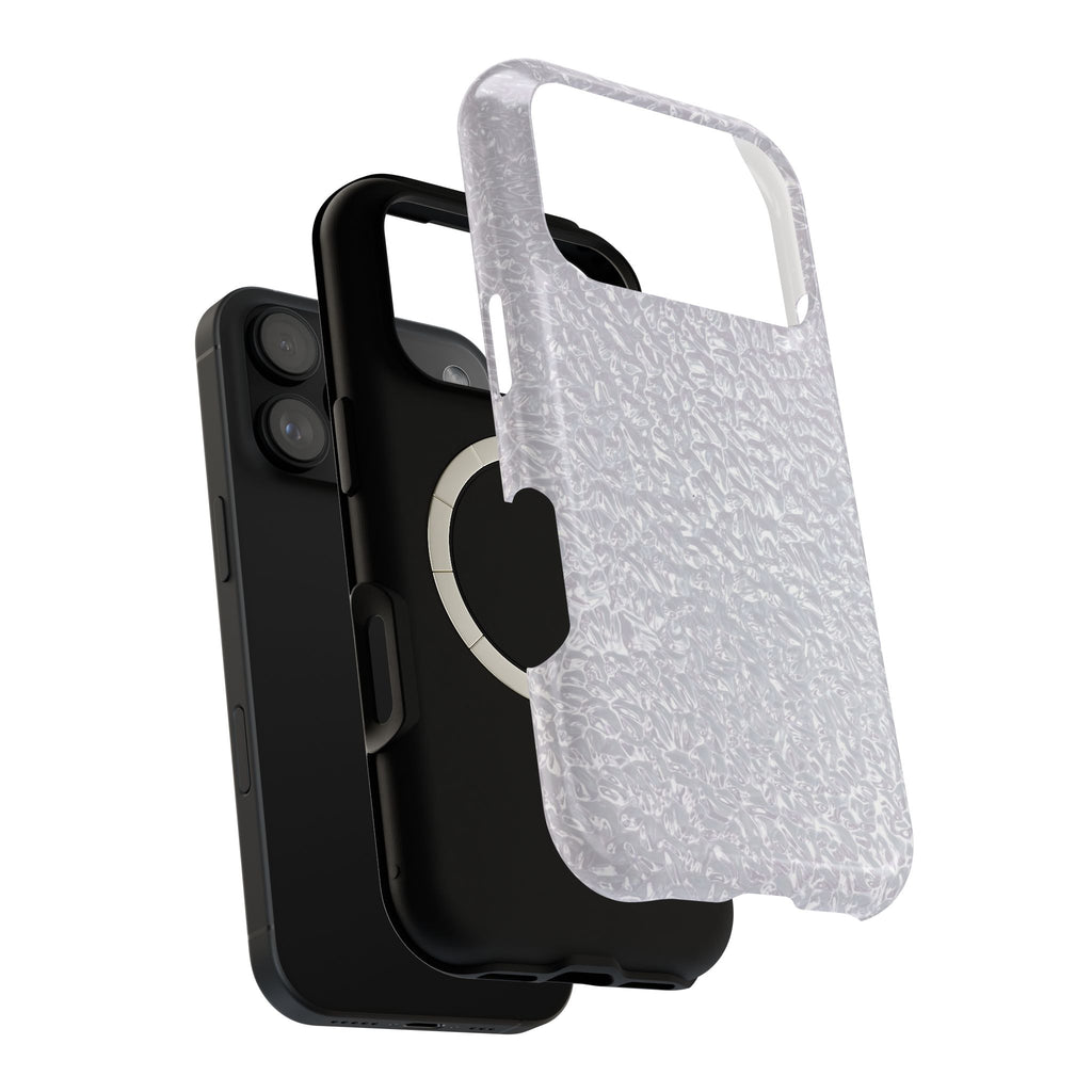 Silver Foil MagSafe case, close-up of the dual-layer construction