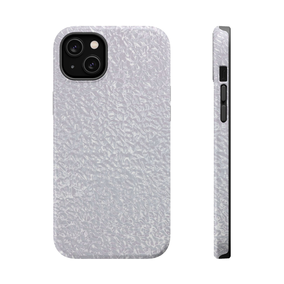 Silver Foil MagSafe case for iPhone 14 Plus, glossy finish