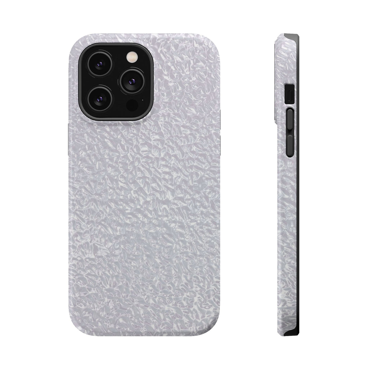 Silver Foil MagSafe case for iPhone 14 Pro Max, glossy finish