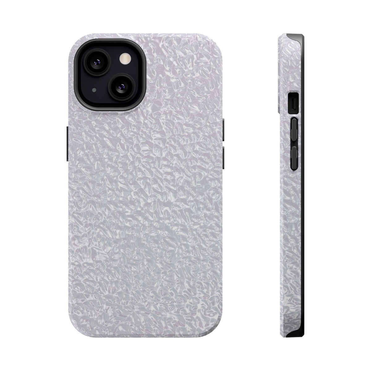 Silver Foil MagSafe case for iPhone 13, glossy finish