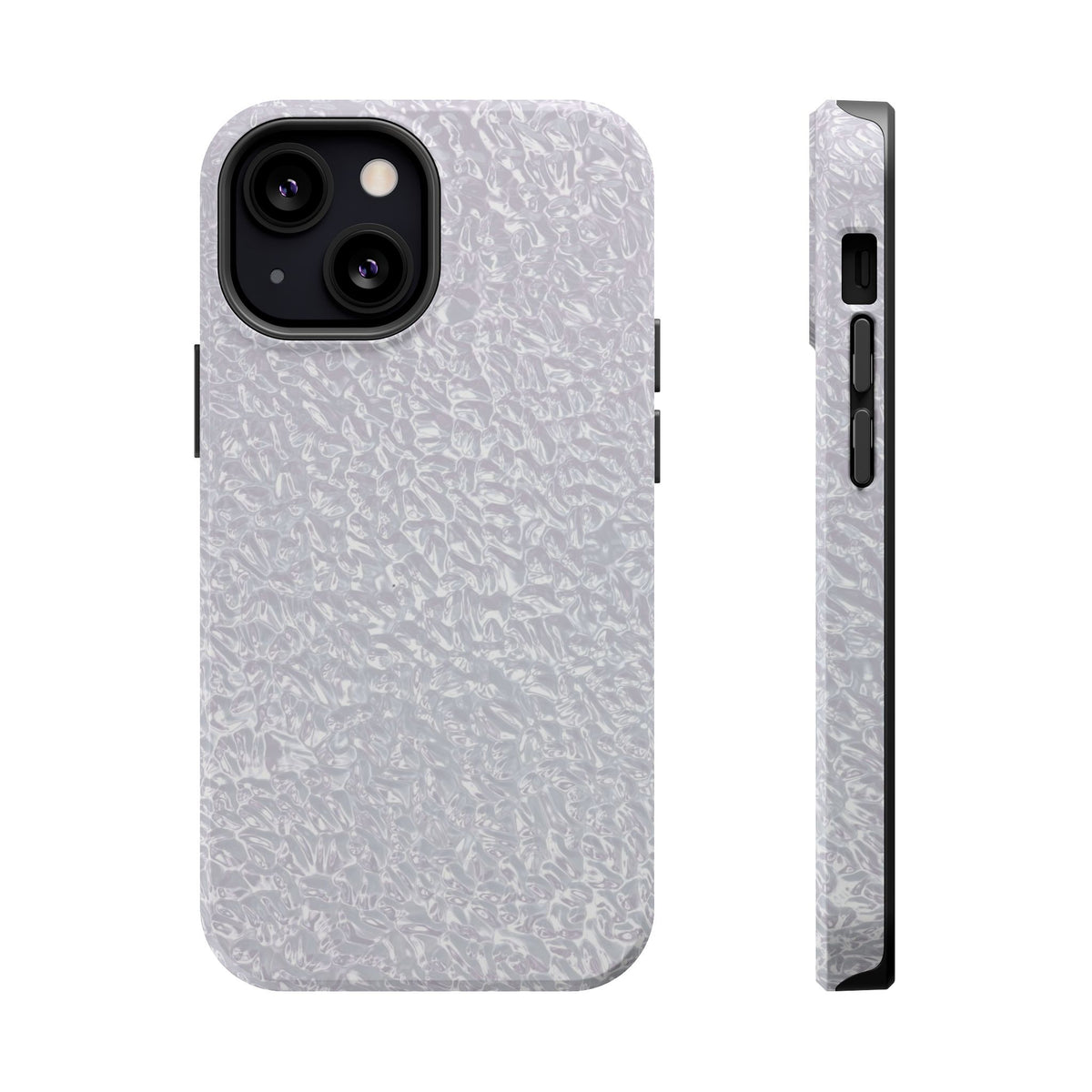 Silver Foil MagSafe case for iPhone 13 Mini, glossy finish