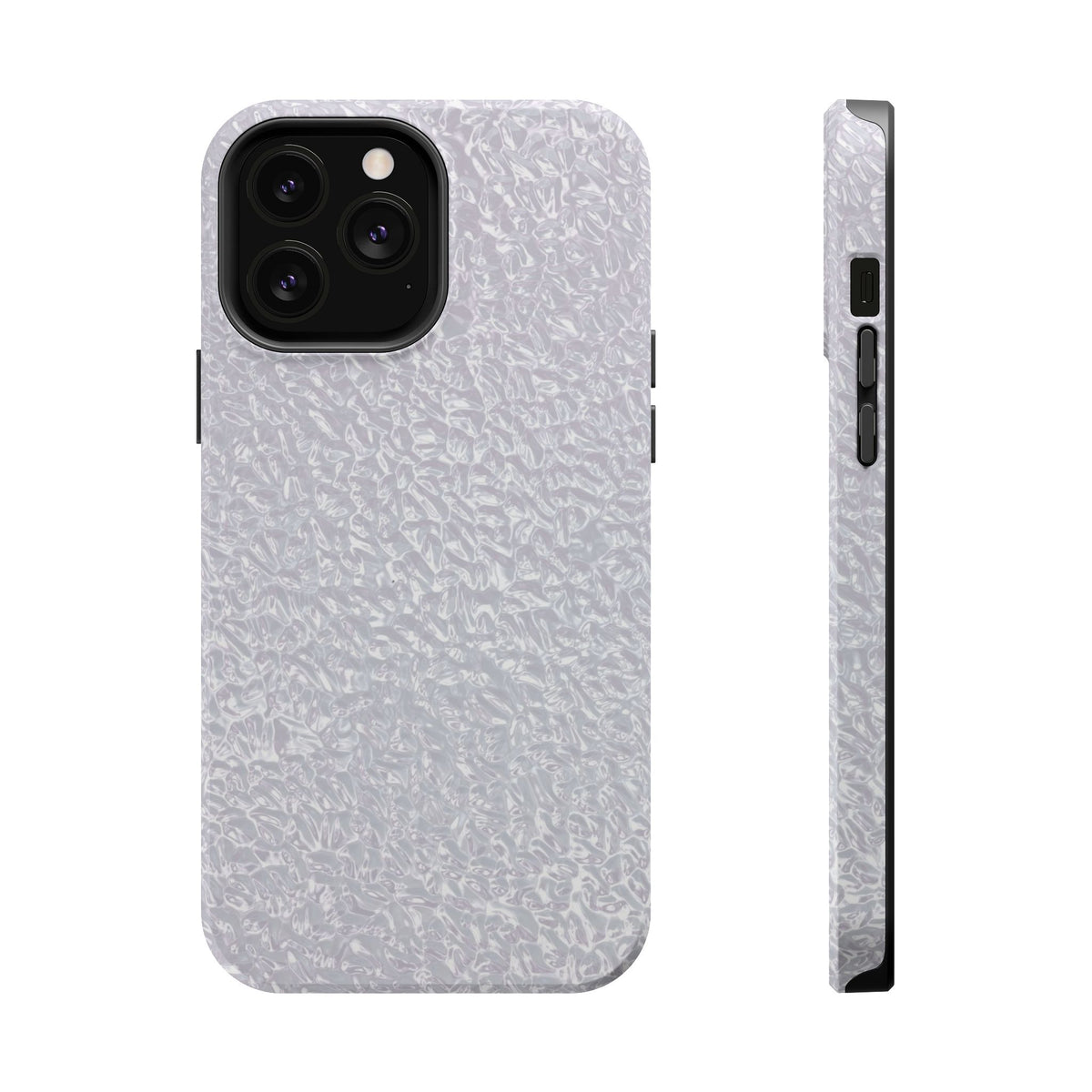 Silver Foil MagSafe case for iPhone 13 Pro Max, glossy finish