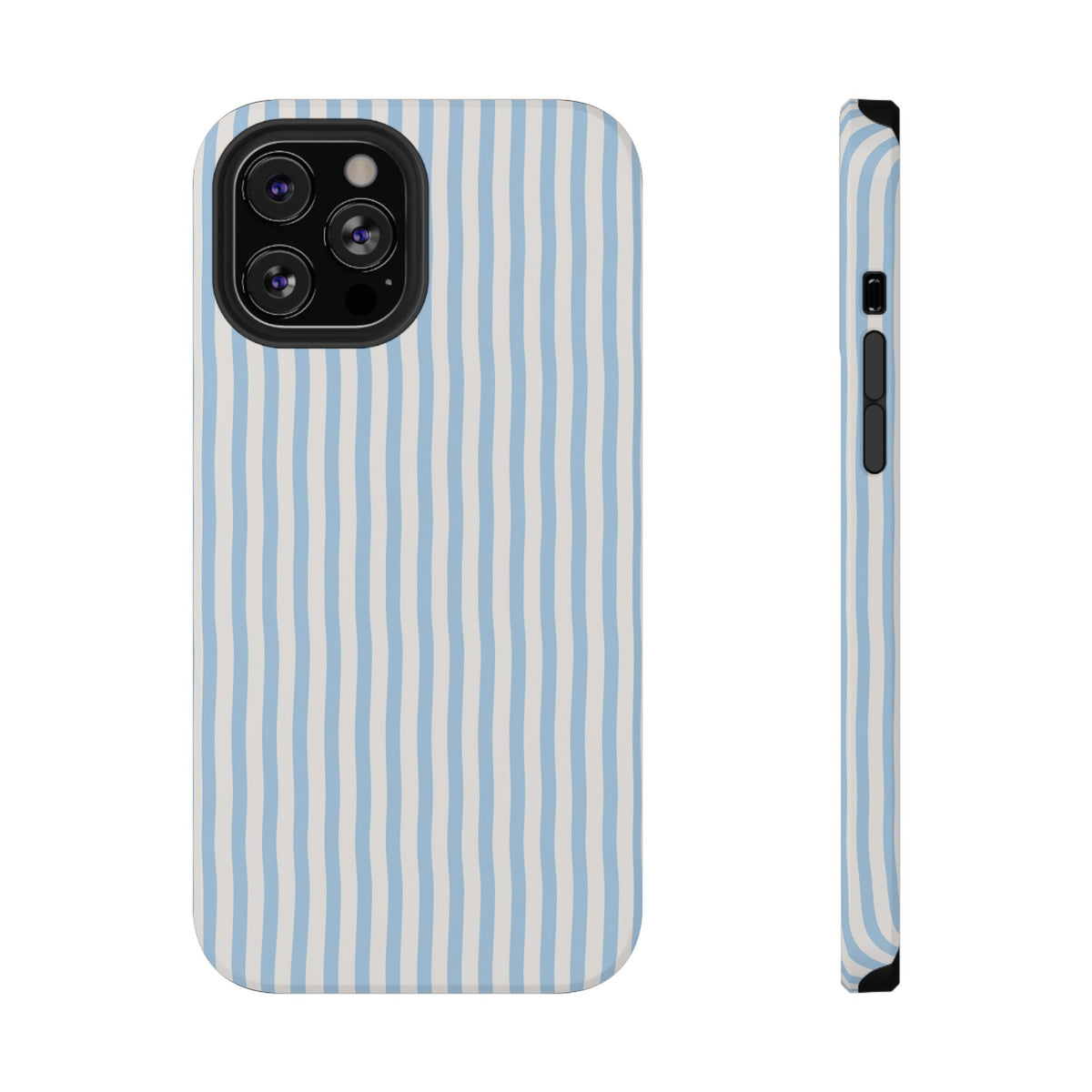 Sky Blue Stripe protective phone case for iPhone 12 Pro Max, glossy finish