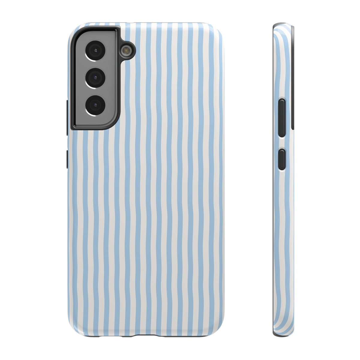 Sky Blue Stripe protective phone case for Samsung Galaxy S22 Plus, glossy finish