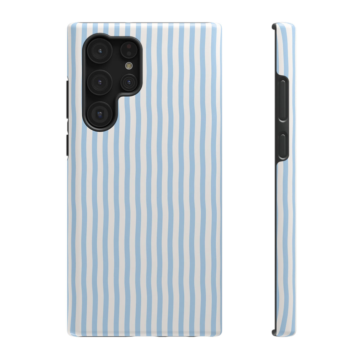 Sky Blue Stripe protective phone case for Samsung Galaxy S22 Ultra, glossy finish