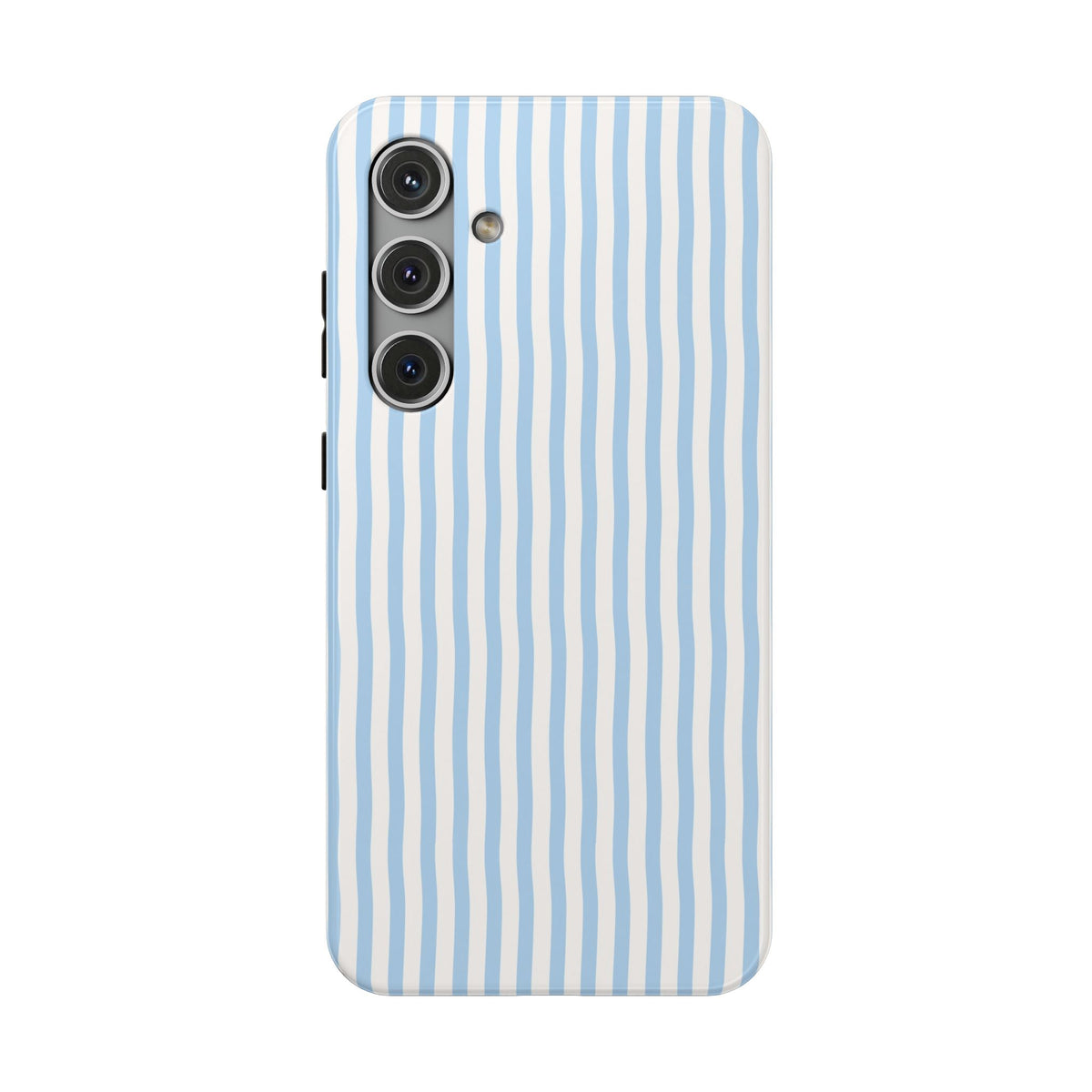 Sky Blue Stripe protective phone case for Samsung Galaxy S24 Plus, glossy finish