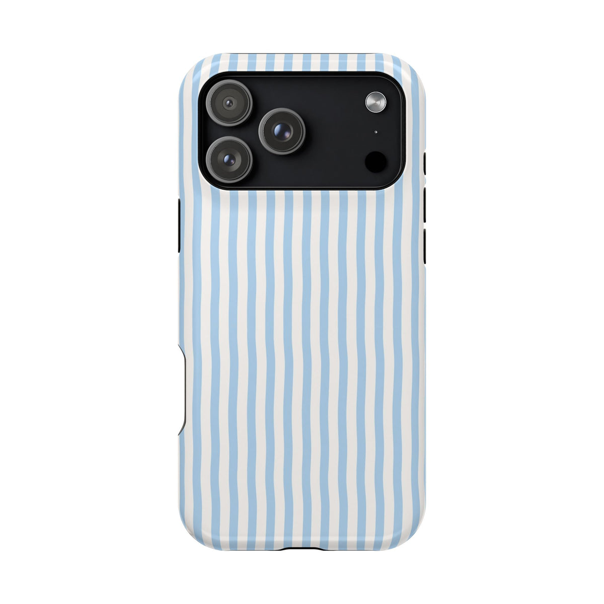 Sky Blue Stripe protective phone case for iPhone 18 Pro Max, glossy finish