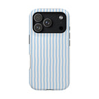 Sky Blue Stripe MagSafe case for iPhone 18 Pro, glossy finish