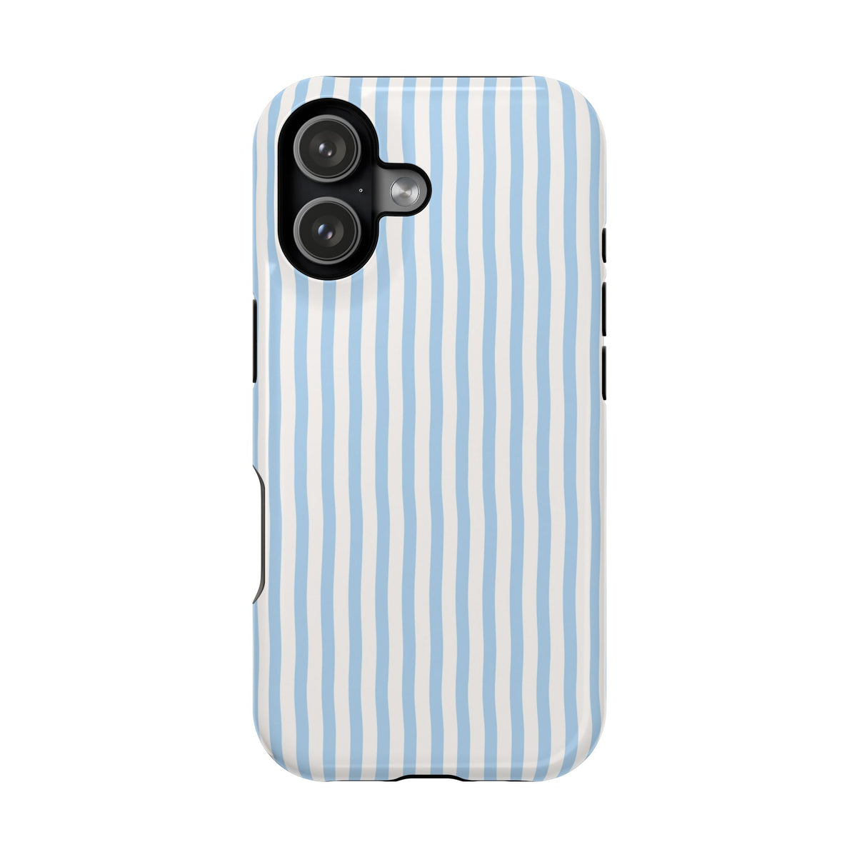 Sky Blue Stripe MagSafe case for iPhone 17, glossy finish