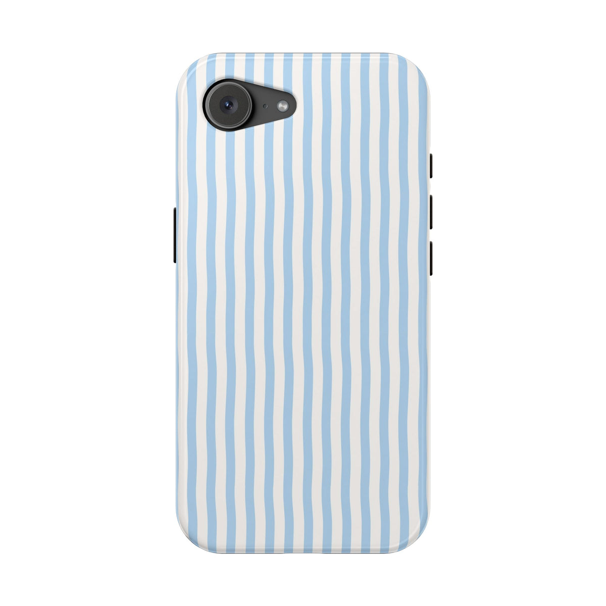 Sky Blue Stripe MagSafe case for iPhone 16e, glossy finish