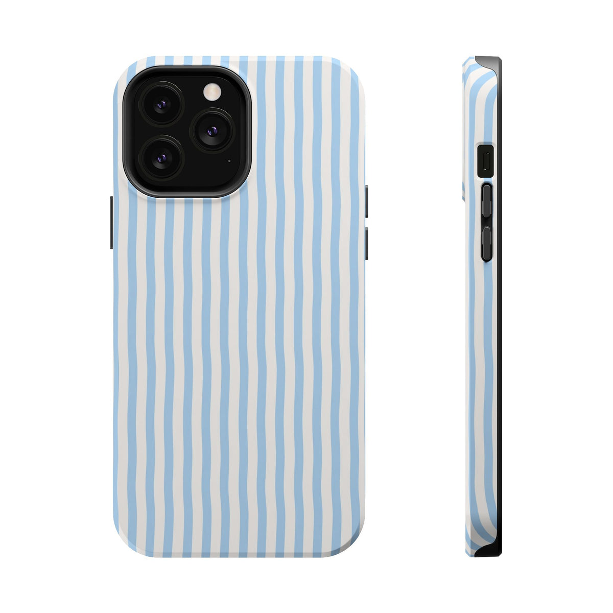Sky Blue Stripe MagSafe case for iPhone 13 Pro Max, glossy finish