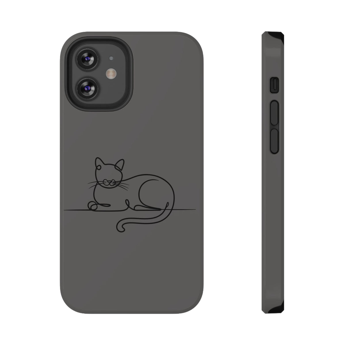 Sleepy Cat protective phone case for iPhone 12 Mini, glossy finish