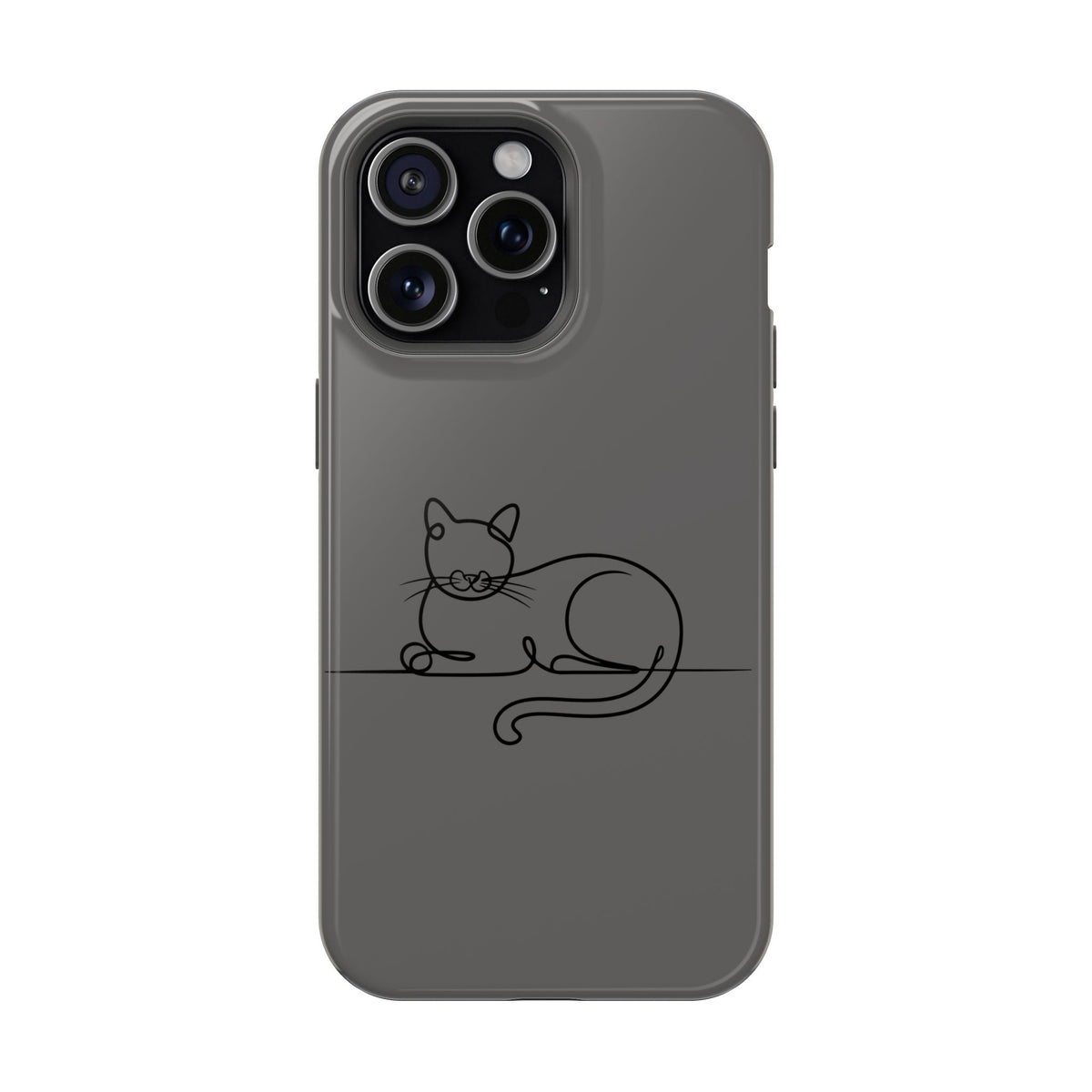 Sleepy Cat protective phone case for iPhone 15 Pro Max, glossy finish