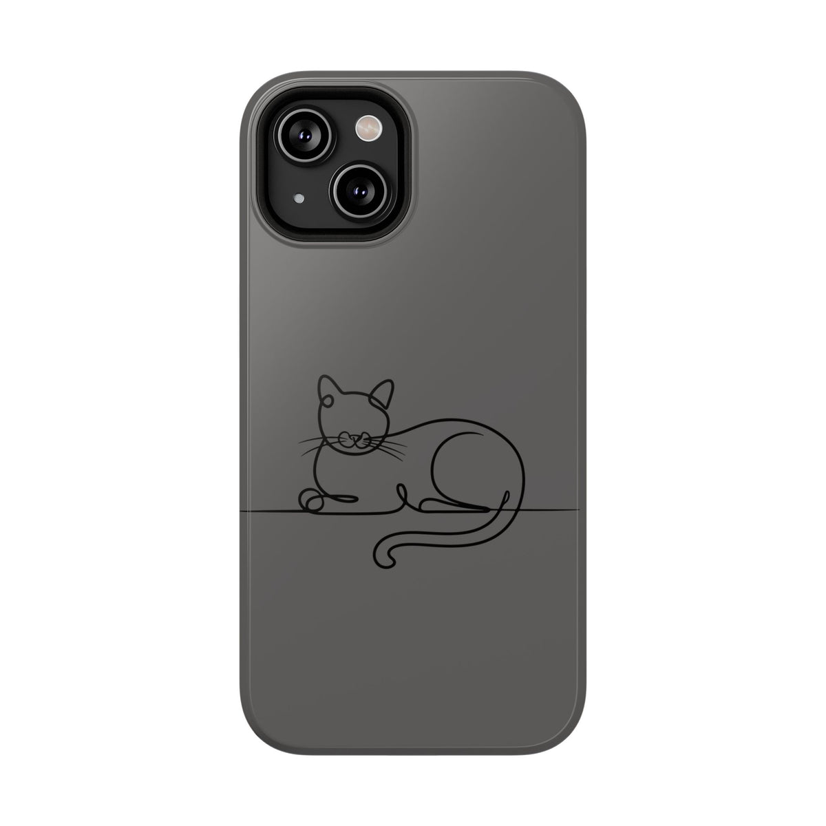Sleepy Cat protective phone case for iPhone 14, glossy finish