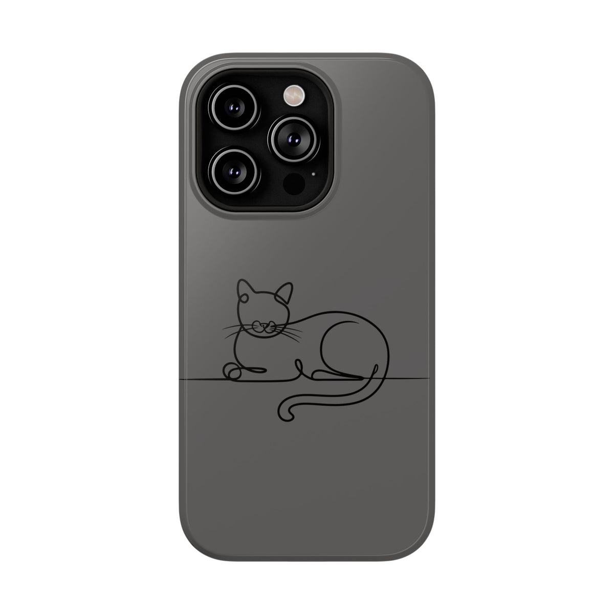 Sleepy Cat protective phone case for iPhone 14 Pro, glossy finish