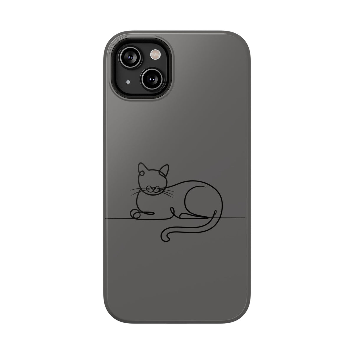 Sleepy Cat protective phone case for iPhone 14 Plus, glossy finish