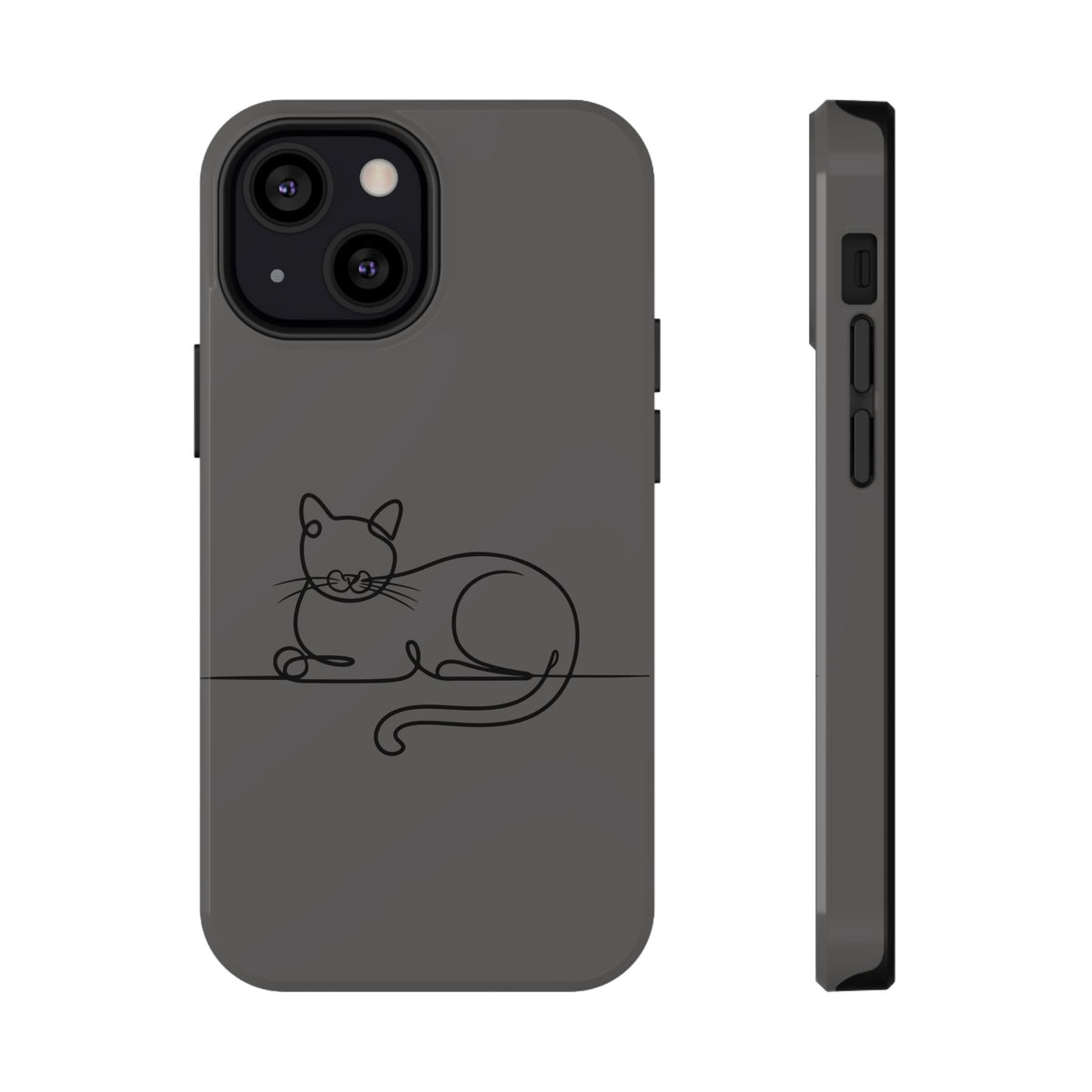 Sleepy Cat protective phone case for iPhone 13 Mini, glossy finish