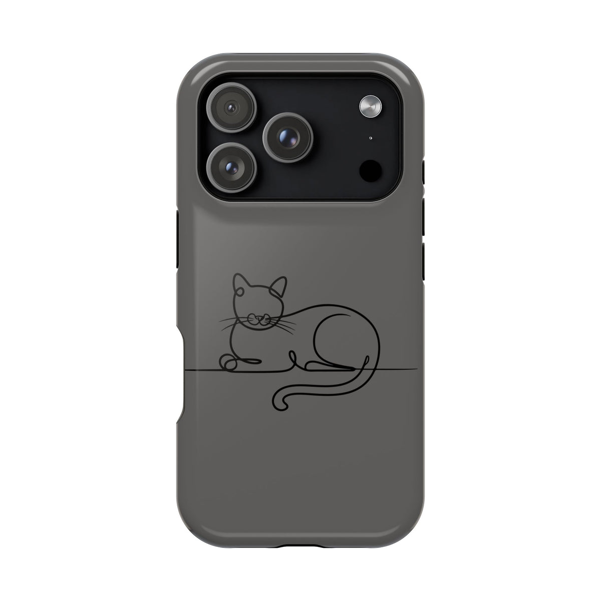 Sleepy Cat protective phone case for iPhone 17 Pro, glossy finish