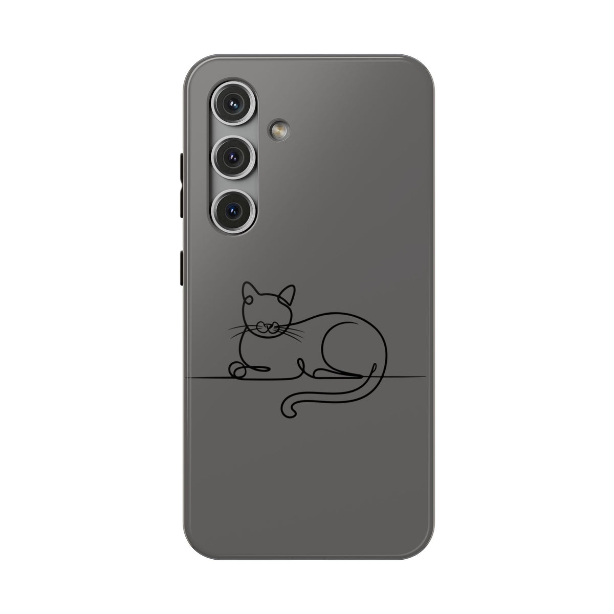 Sleepy Cat protective phone case for Samsung Galaxy S24, glossy finish