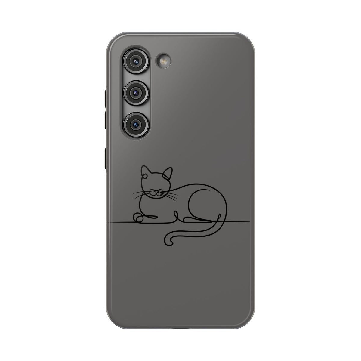 Sleepy Cat protective phone case for Samsung Galaxy S23, glossy finish