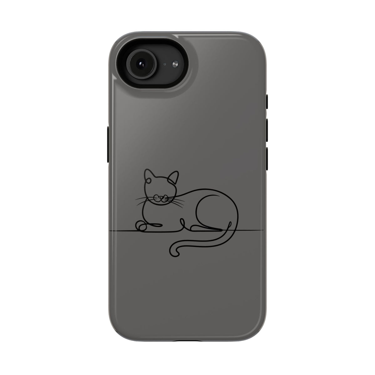 Sleepy Cat protective phone case for iPhone 16e, glossy finish