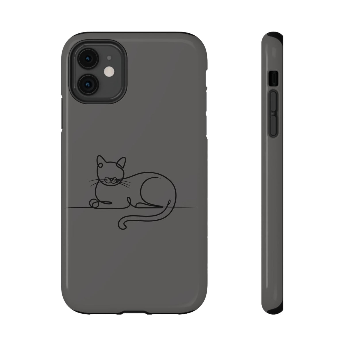 Sleepy Cat protective phone case for iPhone 11, glossy finish