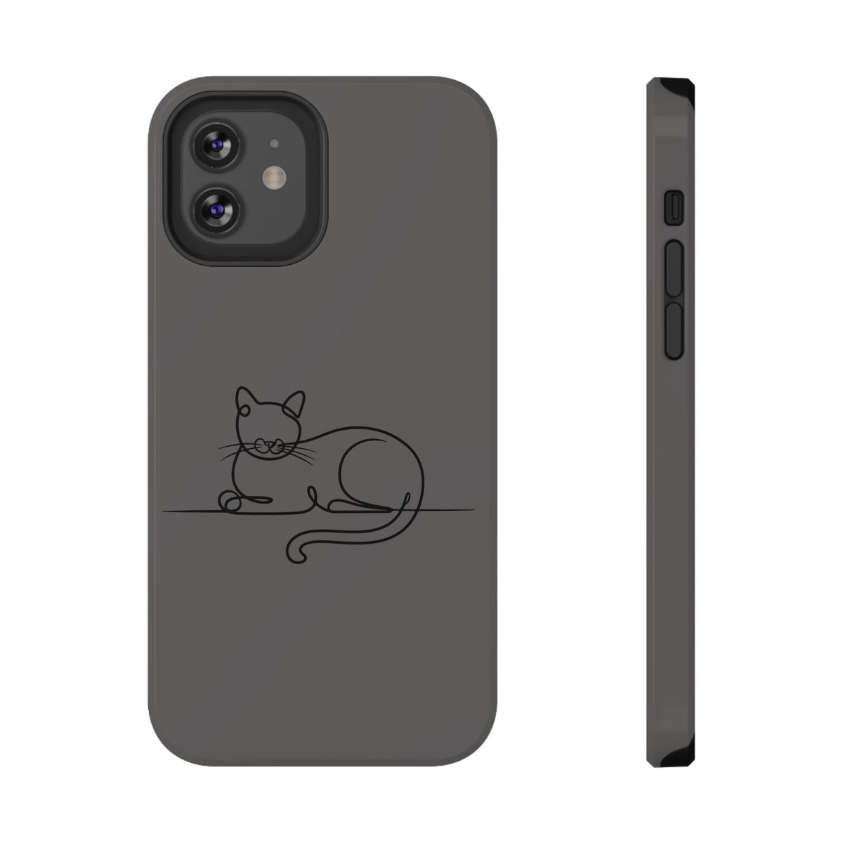 Sleepy Cat protective phone case for iPhone 12, glossy finish