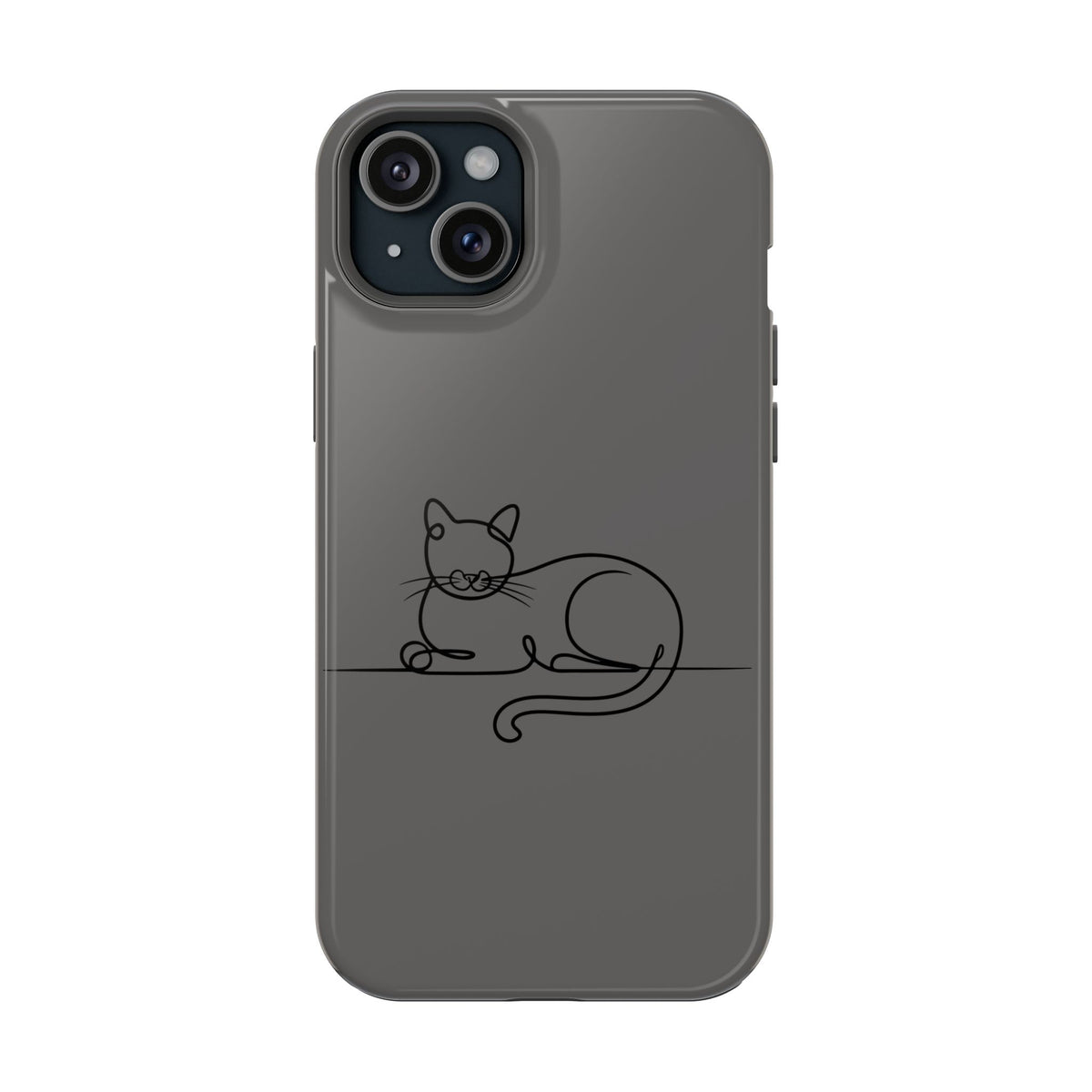 Sleepy Cat MagSafe case for iPhone 15 Plus, glossy finish