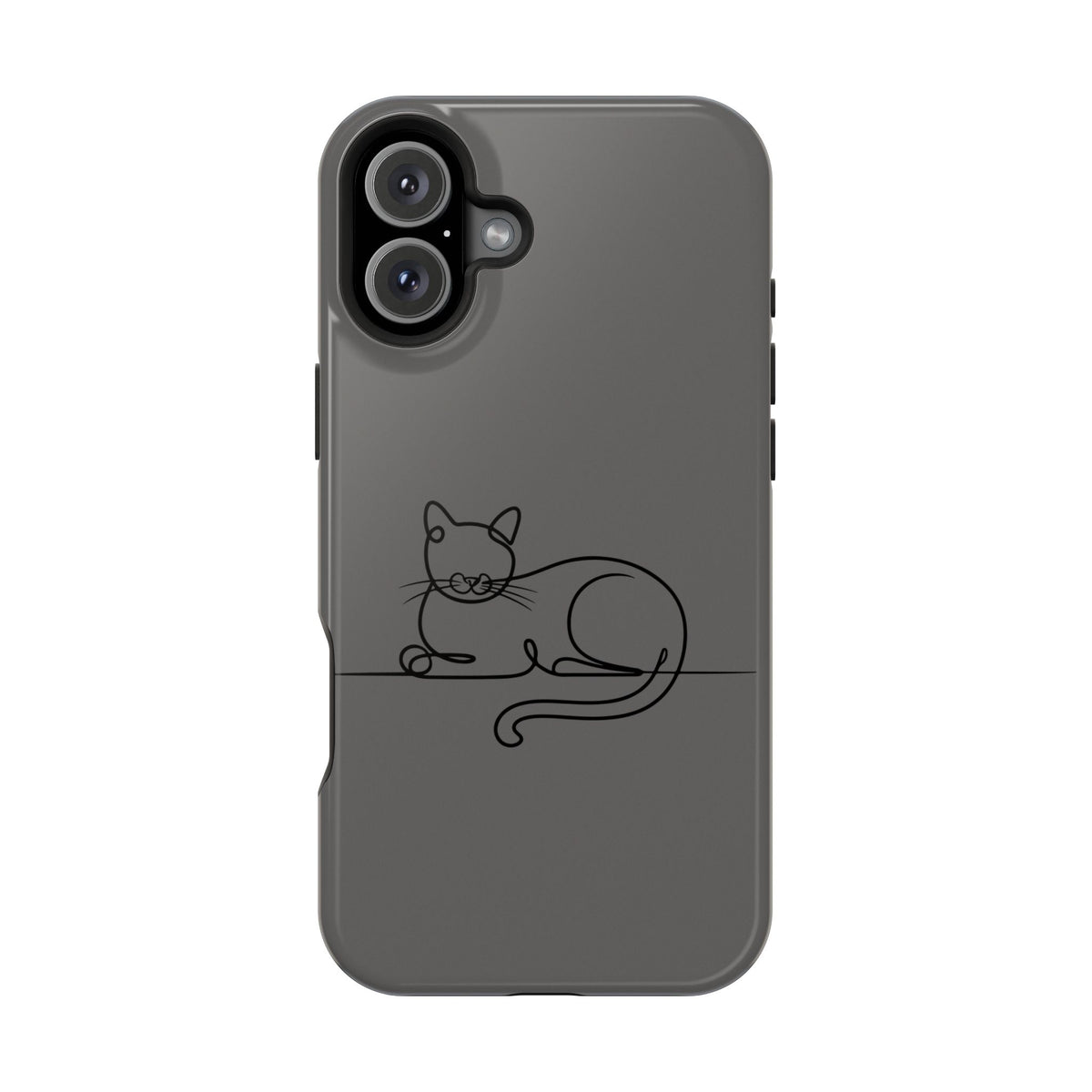 Sleepy Cat MagSafe case for iPhone 16 Plus, glossy finish