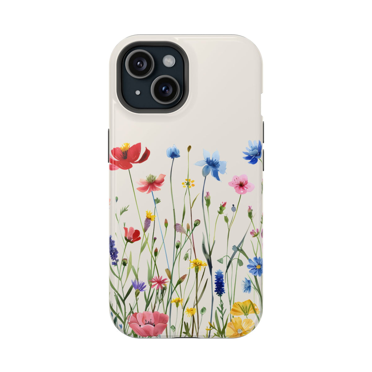 Spring Meadow protective phone case for iPhone 15, glossy finish