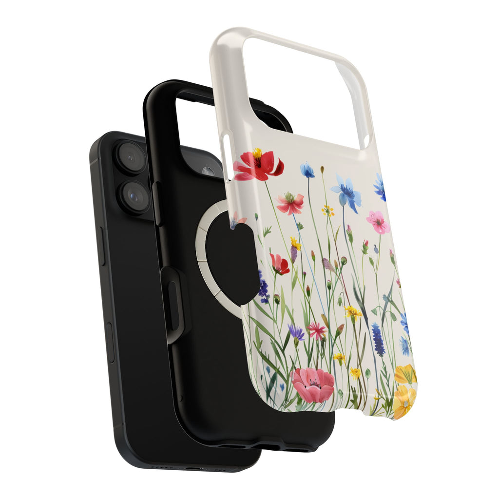 Spring Meadow MagSafe case, close-up of the dual-layer construction