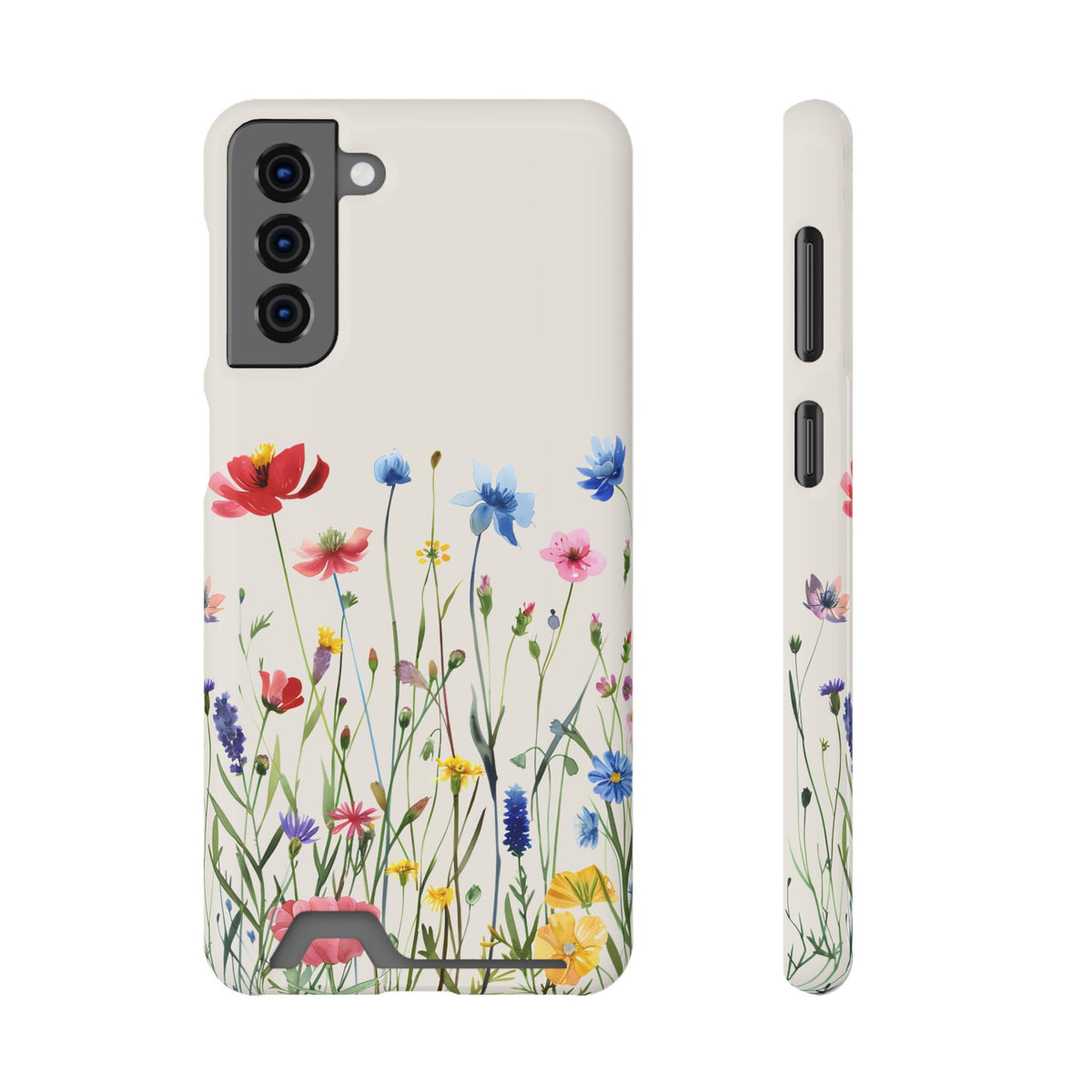 Spring Meadow phone case with card holder for Samsung Galaxy S21 Plus, glossy finish