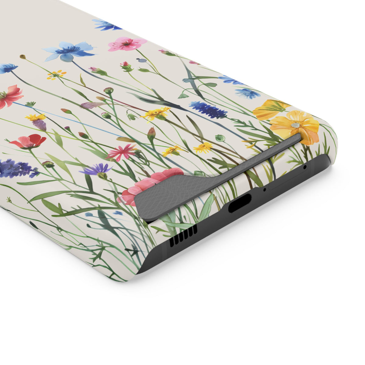 Spring Meadow phone case with card holder for Samsung Galaxy S21 Ultra, glossy finish