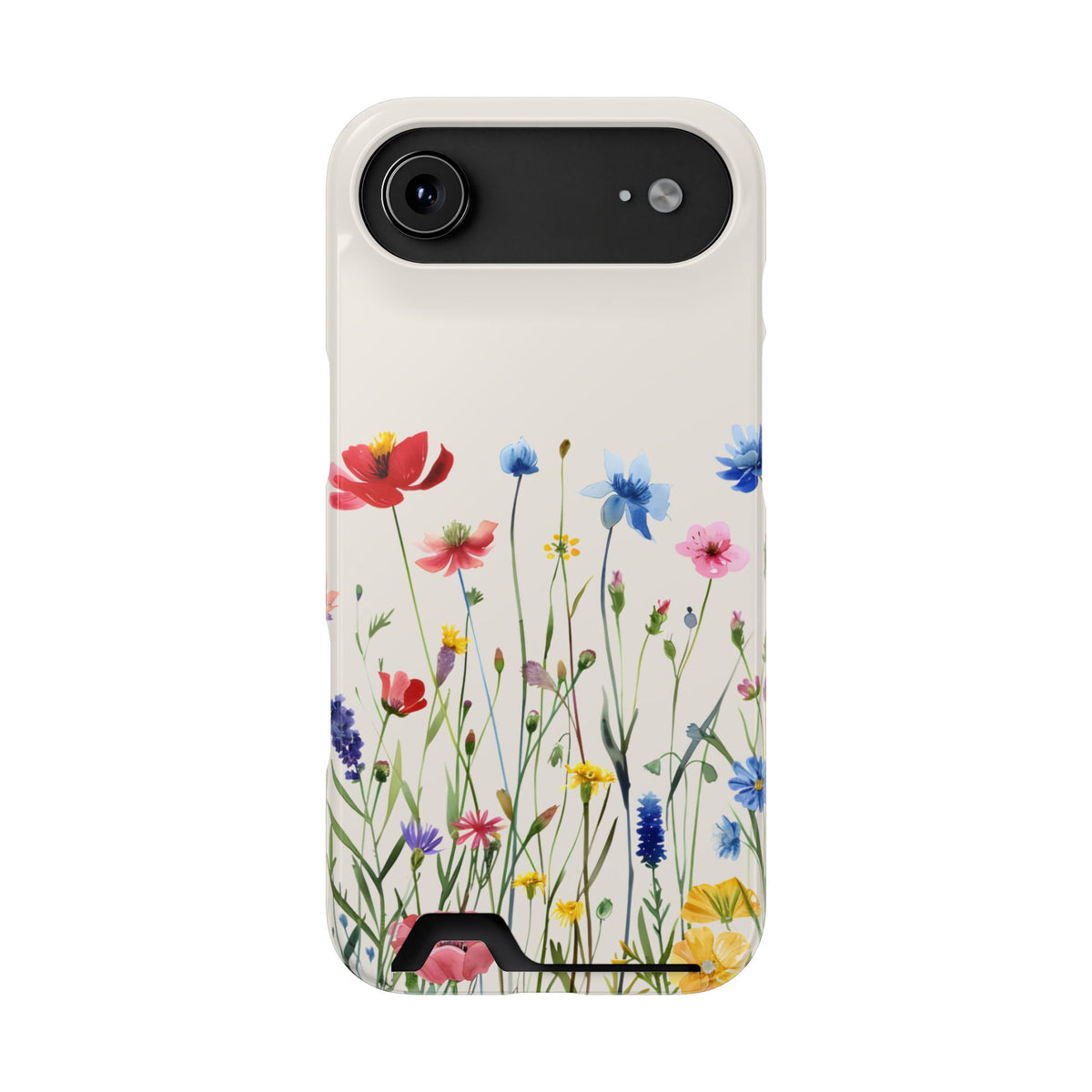 Spring Meadow phone case with card holder for iPhone 17 Air, glossy finish