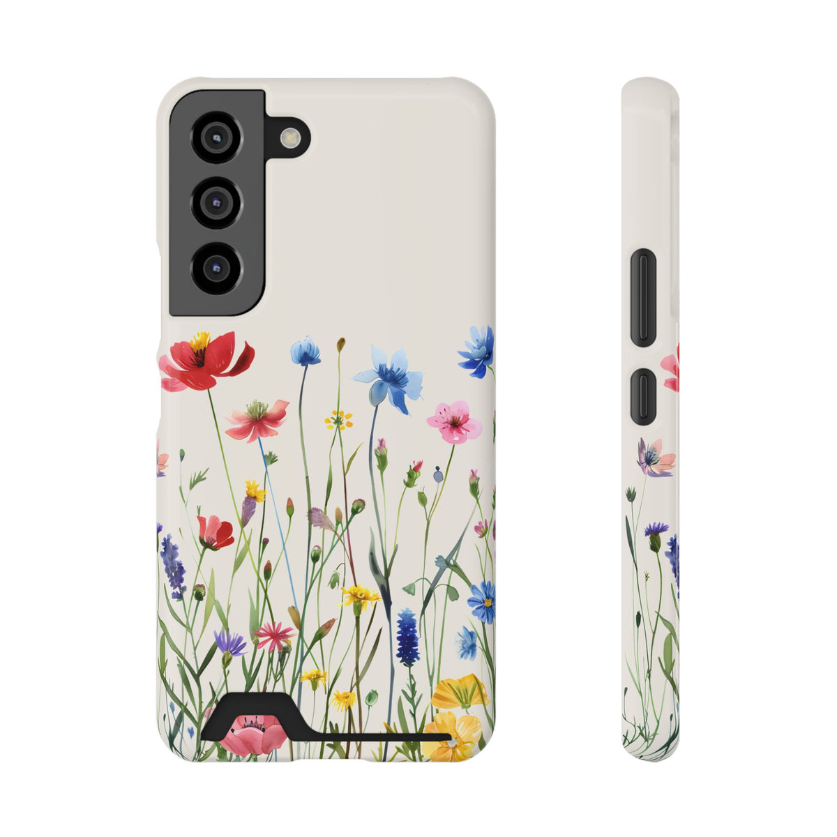 Spring Meadow phone case with card holder for Samsung Galaxy S22, glossy finish