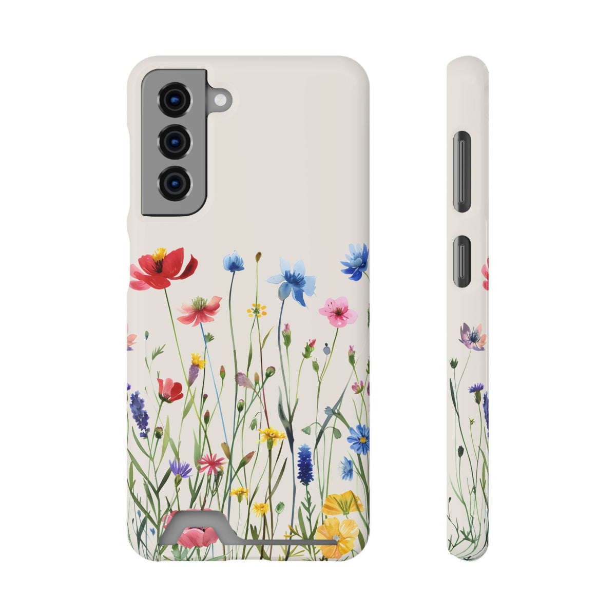 Spring Meadow phone case with card holder for Samsung Galaxy S21, glossy finish
