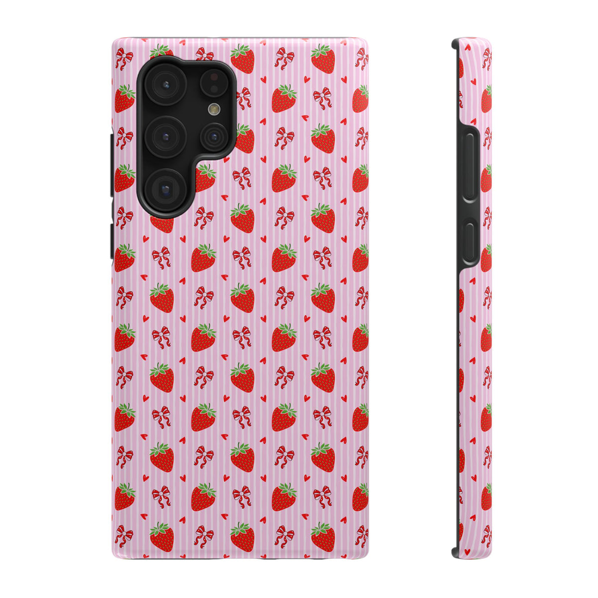 Strawberry Bow protective phone case for Samsung Galaxy S22 Ultra, glossy finish