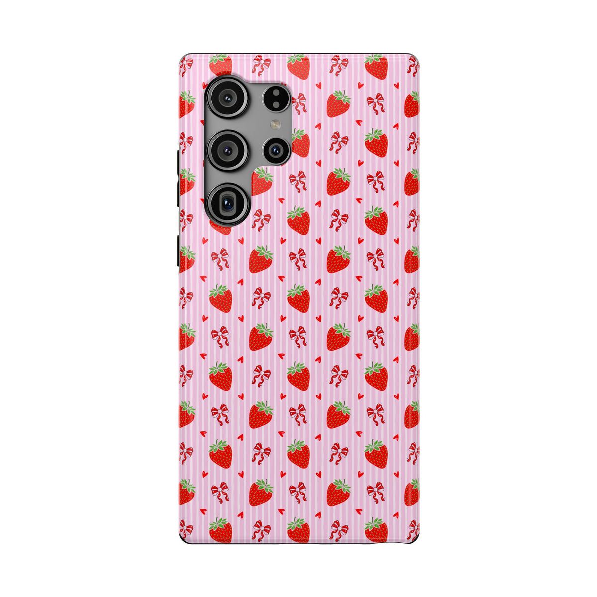 Strawberry Bow protective phone case for Samsung Galaxy S23 Ultra, glossy finish