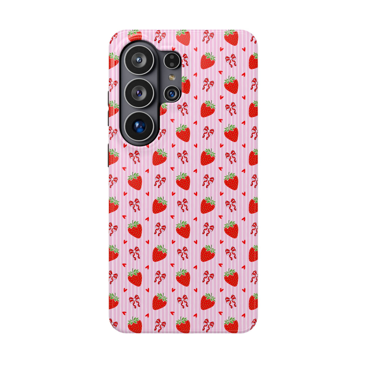 Strawberry Bow protective phone case for Samsung Galaxy S26 Ultra, glossy finish