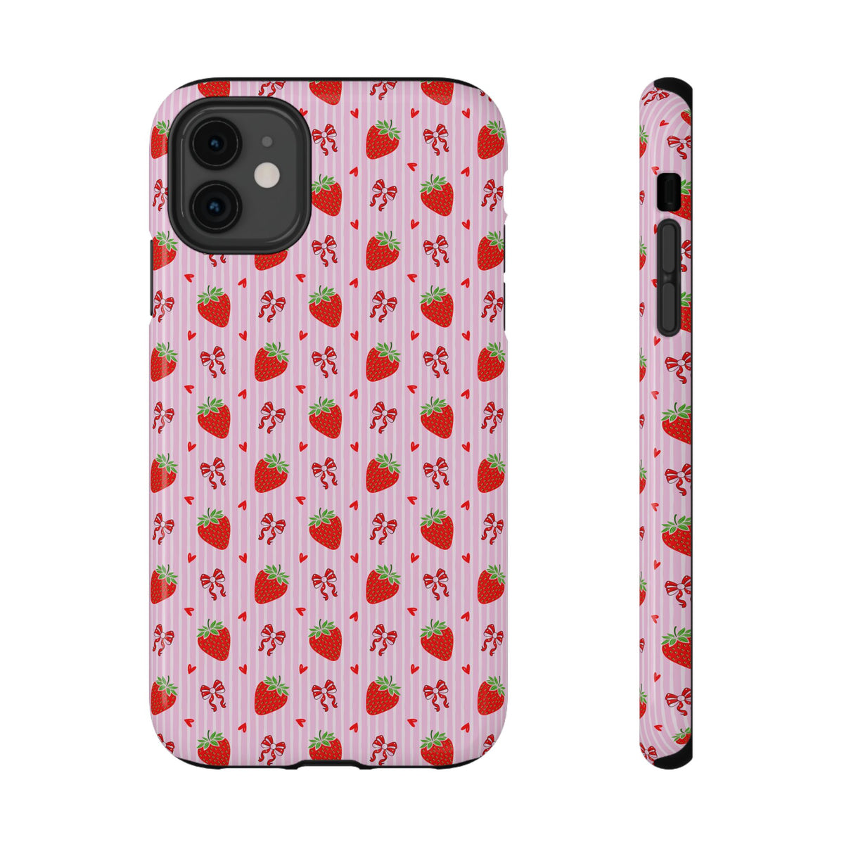 Strawberry Bow protective phone case for iPhone 11, glossy finish