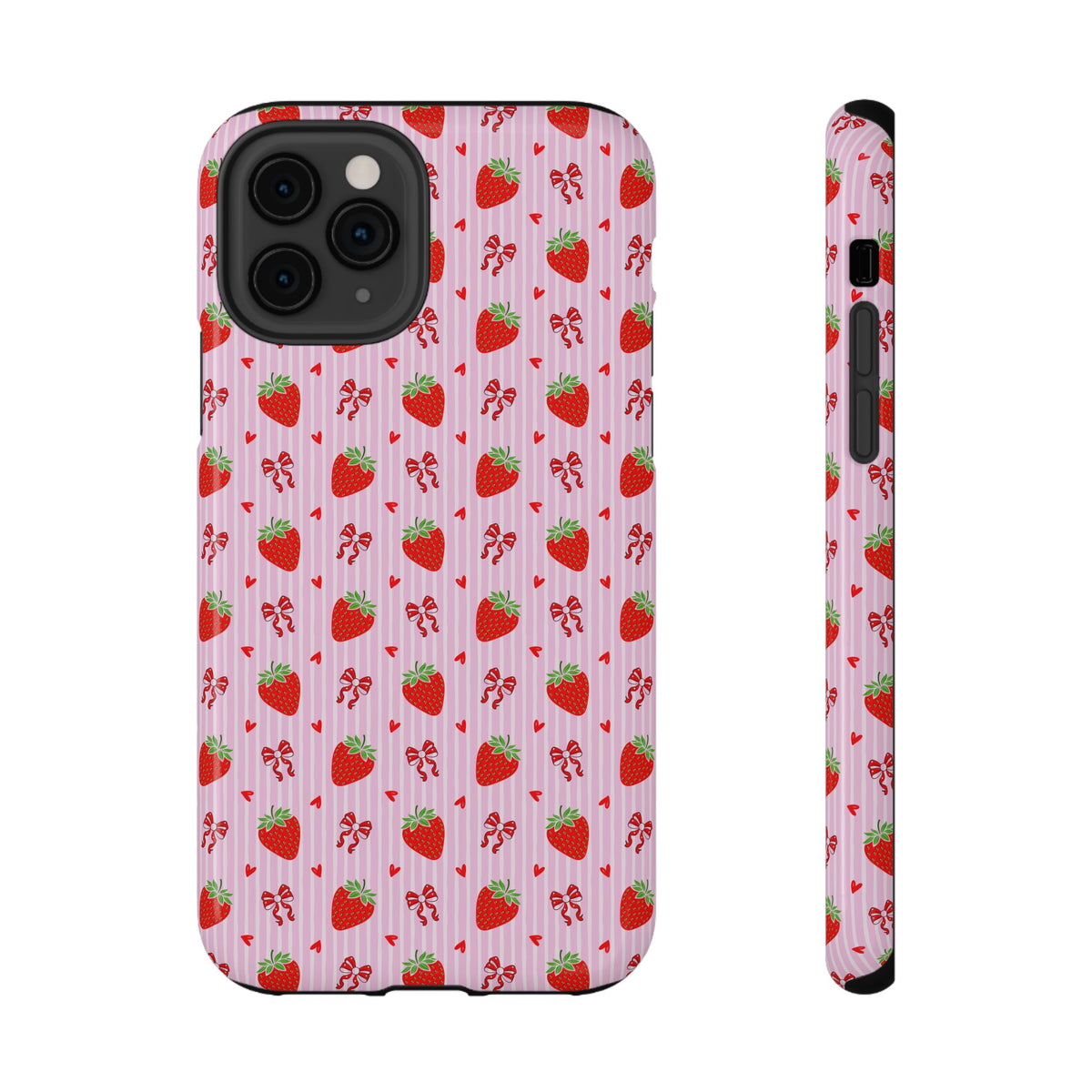 Strawberry Bow protective phone case for iPhone 11 Pro, glossy finish
