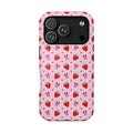 Strawberry Bow MagSafe case for iPhone 18 Pro, glossy finish
