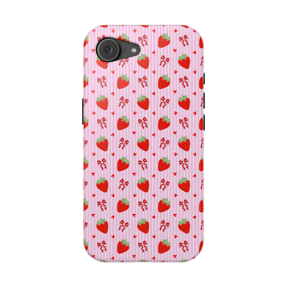 Strawberry Bow MagSafe case for iPhone 16e, matte finish